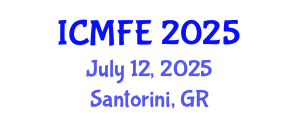 International Conference on Mathematical Finance and Economics (ICMFE) July 12, 2025 - Santorini, Greece