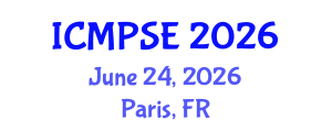 International Conference on Mathematical, Physical Sciences and Engineering (ICMPSE) June 24, 2026 - Paris, France