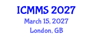 International Conference on Mathematics and Mathematical Sciences (ICMMS) March 15, 2027 - London, United Kingdom