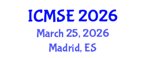 International Conference on Mathematics and Science Education (ICMSE) March 25, 2026 - Madrid, Spain