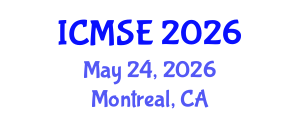 International Conference on Mathematics and Science Education (ICMSE) May 24, 2026 - Montreal, Canada