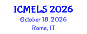 International Conference on Mathematics Education and Learning Sciences (ICMELS) October 18, 2026 - Rome, Italy