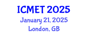 International Conference on Mathematics Education and Teachers (ICMET) January 21, 2025 - London, United Kingdom