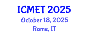 International Conference on Mathematics Education and Teachers (ICMET) October 18, 2025 - Rome, Italy