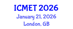 International Conference on Mathematics Education and Teachers (ICMET) January 21, 2026 - London, United Kingdom
