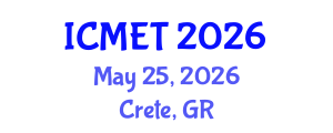 International Conference on Mathematics Education and Teachers (ICMET) May 25, 2026 - Crete, Greece International Conference on Mathematics Education and Teachers (ICMET) May 25, 2026 - Crete, Greece
