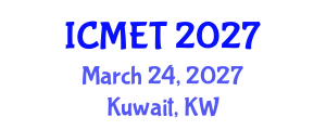 International Conference on Mathematics Education and Technology (ICMET) March 24, 2027 - Kuwait, Kuwait International Conference on Mathematics Education and Technology (ICMET) March 24, 2027 - Kuwait, Kuwait