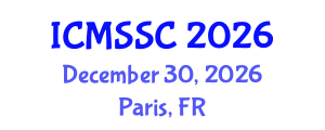 International Conference on Mathematics, Statistics and Scientific Computing (ICMSSC) December 30, 2026 - Paris, France International Conference on Mathematics, Statistics and Scientific Computing (ICMSSC) December 30, 2026 - Paris, France