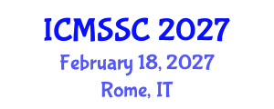International Conference on Mathematics, Statistics and Scientific Computing (ICMSSC) February 18, 2027 - Rome, Italy International Conference on Mathematics, Statistics and Scientific Computing (ICMSSC) February 18, 2027 - Rome, Italy