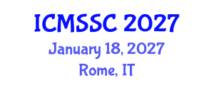 International Conference on Mathematics, Statistics and Scientific Computing (ICMSSC) January 18, 2027 - Rome, Italy International Conference on Mathematics, Statistics and Scientific Computing (ICMSSC) January 18, 2027 - Rome, Italy