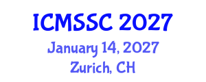 International Conference on Mathematics, Statistics and Scientific Computing (ICMSSC) January 14, 2027 - Zurich, Switzerland International Conference on Mathematics, Statistics and Scientific Computing (ICMSSC) January 14, 2027 - Zurich, Switzerland