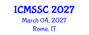 International Conference on Mathematics, Statistics and Scientific Computing (ICMSSC) March 04, 2027 - Rome, Italy International Conference on Mathematics, Statistics and Scientific Computing (ICMSSC) March 04, 2027 - Rome, Italy