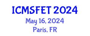 International Conference on Meat Science, Food Engineering and Technology (ICMSFET) May 16, 2024 - Paris, France