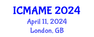 International Conference on Mechanical, Aeronautical and Manufacturing Engineering (ICMAME) April 11, 2024 - London, United Kingdom
