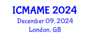 International Conference on Mechanical, Aeronautical and Manufacturing Engineering (ICMAME) December 09, 2024 - London, United Kingdom