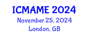 International Conference on Mechanical, Aeronautical and Manufacturing Engineering (ICMAME) November 25, 2024 - London, United Kingdom