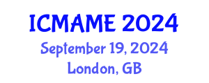 International Conference on Mechanical, Aeronautical and Manufacturing Engineering (ICMAME) September 19, 2024 - London, United Kingdom