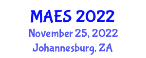 International Conference on Mechanical, Aerospace and Electronic Systems (MAES) November 25, 2022 - Johannesburg, South Africa
