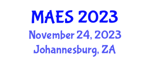 International Conference on Mechanical, Aerospace and Electronic Systems (MAES) November 24, 2023 - Johannesburg, South Africa