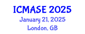 International Conference on Mechanical, Aerospace and Systems Engineering (ICMASE) January 21, 2025 - London, United Kingdom