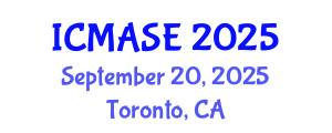 International Conference on Mechanical, Aerospace and Systems Engineering (ICMASE) September 20, 2025 - Toronto, Canada