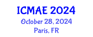International Conference on Mechanical and Aerospace Engineering (ICMAE) October 28, 2024 - Paris, France