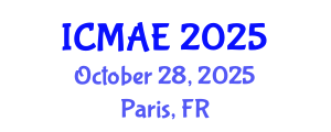 International Conference on Mechanical and Aerospace Engineering (ICMAE) October 28, 2025 - Paris, France