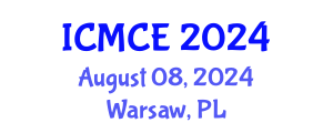 International Conference on Mechanical and Control Engineering (ICMCE) August 08, 2024 - Warsaw, Poland