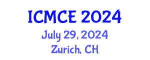 International Conference on Mechanical and Control Engineering (ICMCE) July 29, 2024 - Zurich, Switzerland