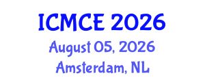 International Conference on Mechanical and Control Engineering (ICMCE) August 05, 2026 - Amsterdam, Netherlands