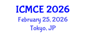 International Conference on Mechanical and Control Engineering (ICMCE) February 25, 2026 - Tokyo, Japan