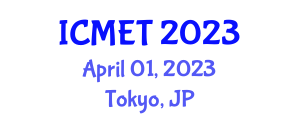 International Conference on Mechanical and Electrical Technologies (ICMET) April 01, 2023 - Tokyo, Japan