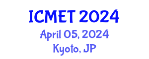 International Conference on Mechanical and Electrical Technologies (ICMET) April 05, 2024 - Kyoto, Japan