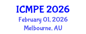 International Conference on Mechanical and Production Engineering (ICMPE) February 01, 2026 - Melbourne, Australia
