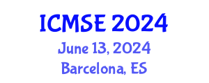International Conference on Mechanical and Systems Engineering (ICMSE) June 13, 2024 - Barcelona, Spain