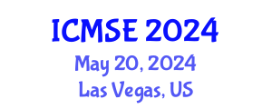International Conference on Mechanical and Systems Engineering (ICMSE) May 20, 2024 - Las Vegas, United States