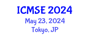 International Conference on Mechanical and Systems Engineering (ICMSE) May 23, 2024 - Tokyo, Japan