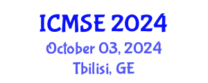 International Conference on Mechanical and Systems Engineering (ICMSE) October 03, 2024 - Tbilisi, Georgia