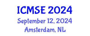 International Conference on Mechanical and Systems Engineering (ICMSE) September 12, 2024 - Amsterdam, Netherlands