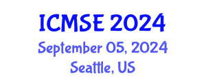 International Conference on Mechanical and Systems Engineering (ICMSE) September 05, 2024 - Seattle, United States