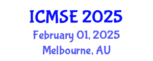 International Conference on Mechanical and Systems Engineering (ICMSE) February 01, 2025 - Melbourne, Australia