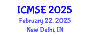 International Conference on Mechanical and Systems Engineering (ICMSE) February 22, 2025 - New Delhi, India