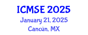 International Conference on Mechanical and Systems Engineering (ICMSE) January 21, 2025 - Cancún, Mexico