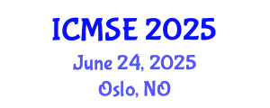 International Conference on Mechanical and Systems Engineering (ICMSE) June 24, 2025 - Oslo, Norway