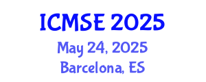 International Conference on Mechanical and Systems Engineering (ICMSE) May 24, 2025 - Barcelona, Spain