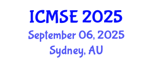 International Conference on Mechanical and Systems Engineering (ICMSE) September 06, 2025 - Sydney, Australia