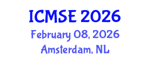 International Conference on Mechanical and Systems Engineering (ICMSE) February 08, 2026 - Amsterdam, Netherlands