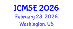 International Conference on Mechanical and Systems Engineering (ICMSE) February 23, 2026 - Washington, United States International Conference on Mechanical and Systems Engineering (ICMSE) February 23, 2026 - Washington, United States
