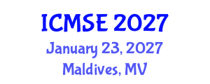 International Conference on Mechanical and Systems Engineering (ICMSE) January 23, 2027 - Maldives, Maldives International Conference on Mechanical and Systems Engineering (ICMSE) January 23, 2027 - Maldives, Maldives