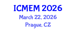 International Conference on Mechanical Engineering and Mechatronics (ICMEM) March 22, 2026 - Prague, Czechia
